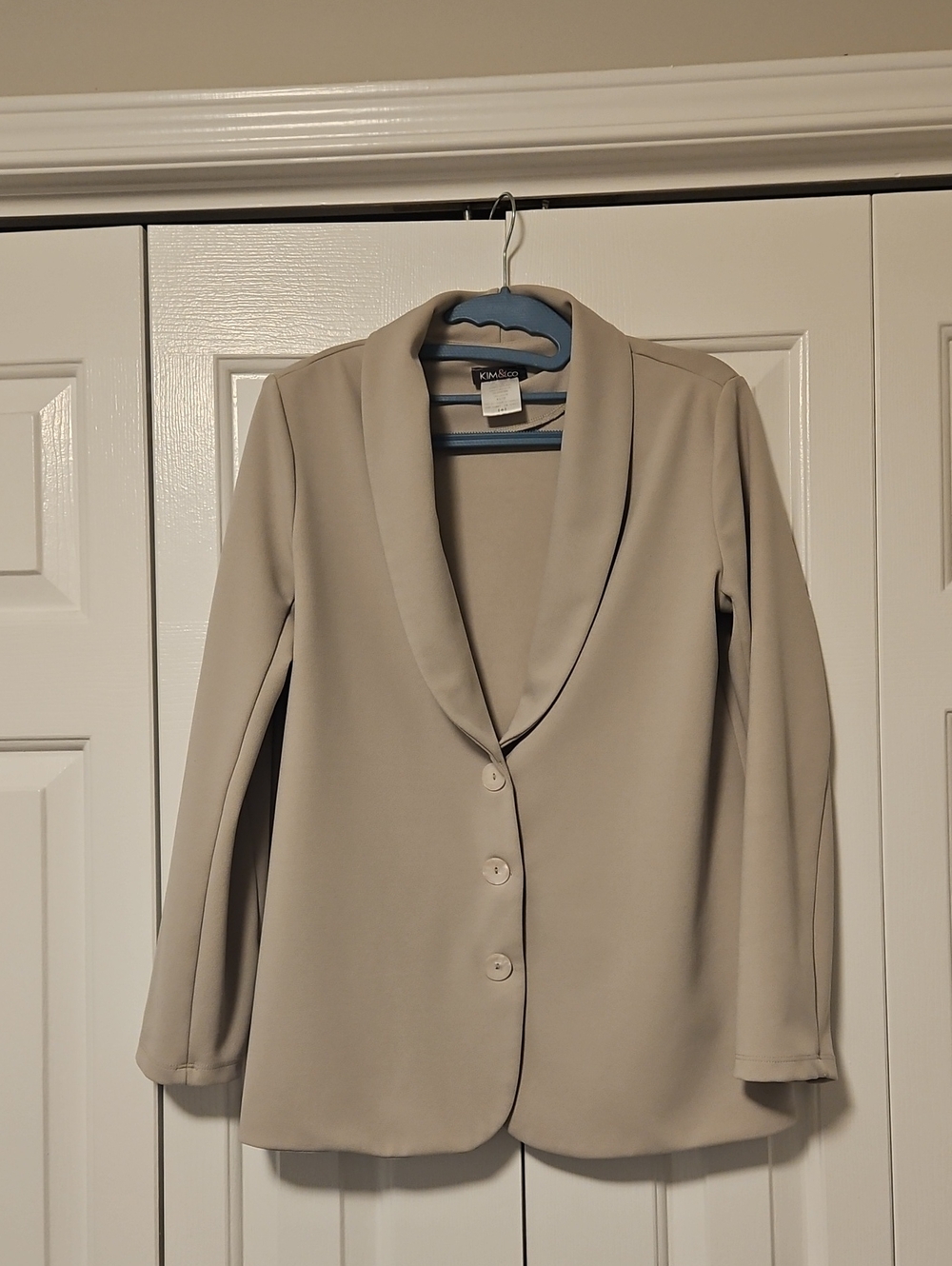 Women's Shawl-Collar Blazer Jacket in Light Taupe